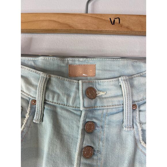 Mother Pixie Tomcat Ankle Stretch Denim High-Rise Straight Jeans Light Size: 24 - Picture 4 of 9